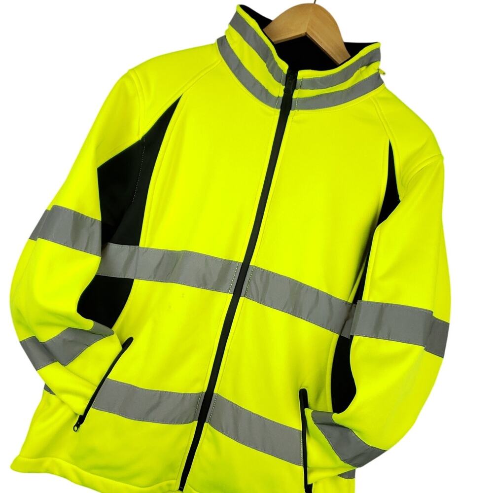 Utility Pro Women's UHV668 Hi-Vis Full-Zip Soft Shell Jacket Sz XL Yellow Black